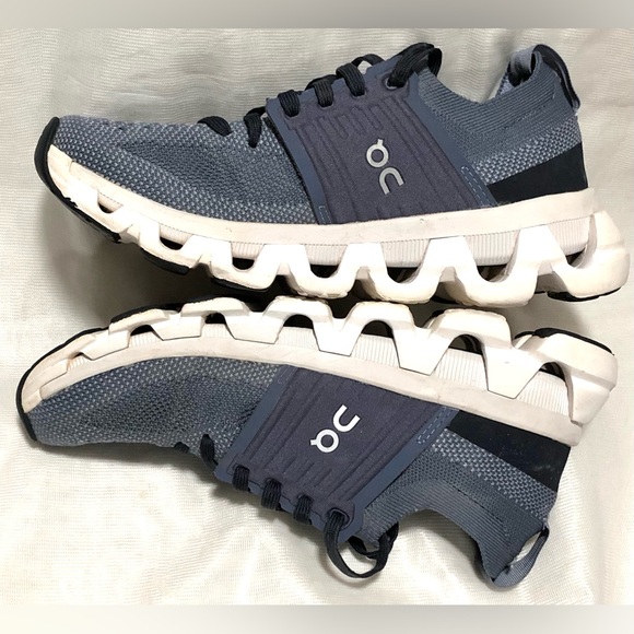 On Running Cloudstratus Blue and White Sneakers - Picture 5 of 10